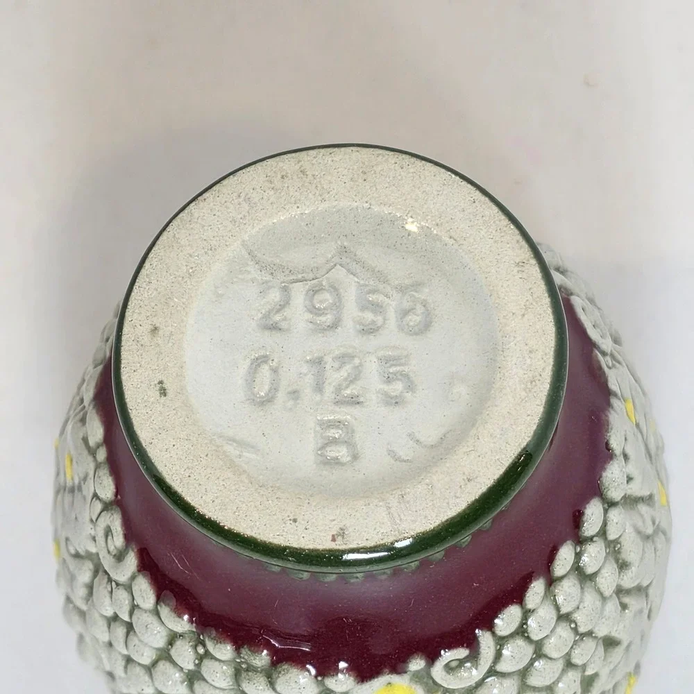 VTG Marzi Remy German Stoneware Replacement Wine Cup Grape Relief Burgundy Green
